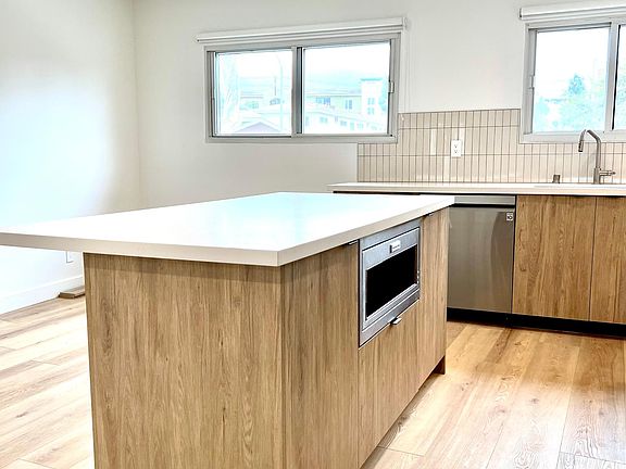 kitchen island with built-in microwave