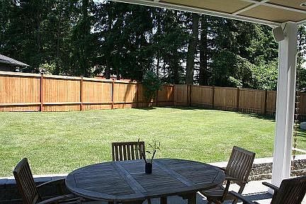 fully fenced backyard