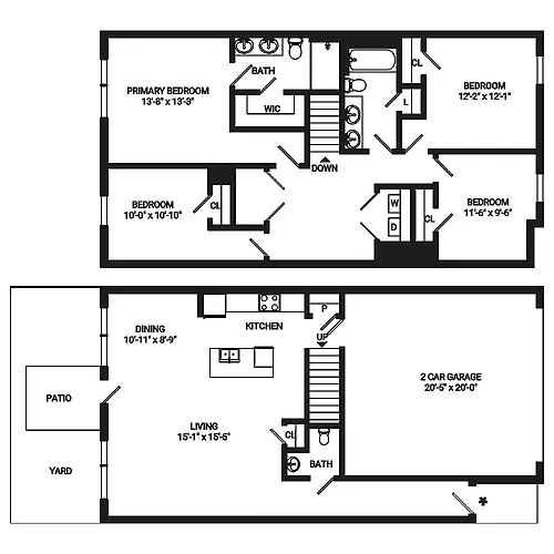 Floor plan 4 x 2.5 Pattison THD1SFuh