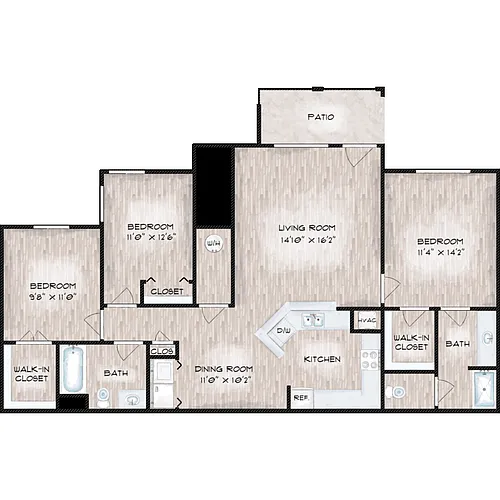 Floor plan 3BD "Sicily"
