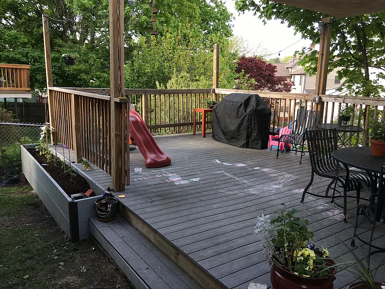 Backyard and deck