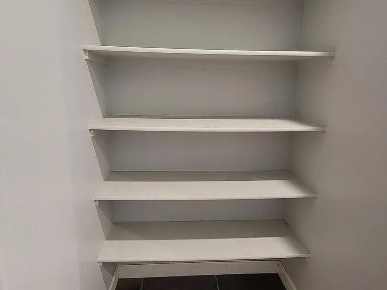 Master Bathroom storage shelf
