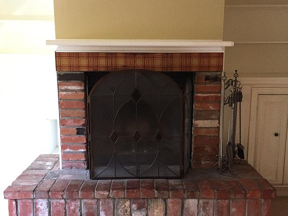 Wood-burning fireplace