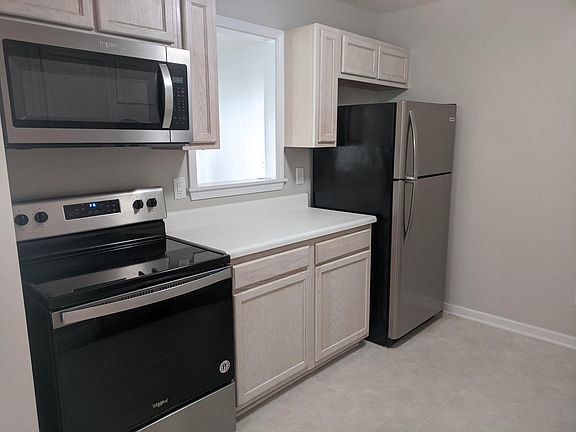 Kitchen with stainless steel appliances