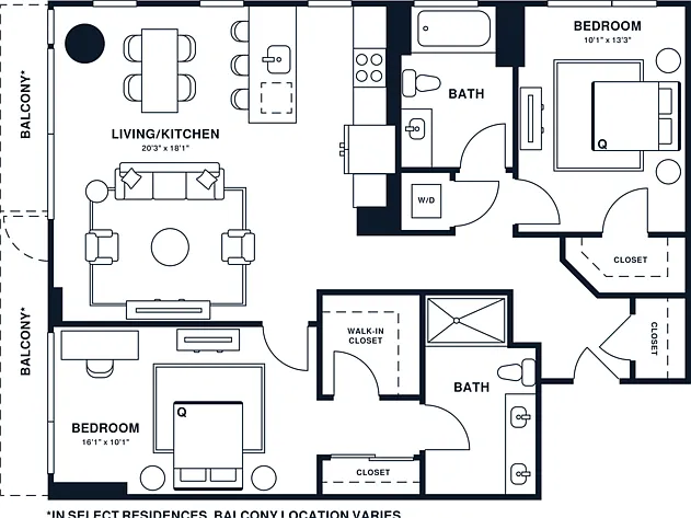 B12 | 2x2 | 1121 sq ft B12 | 2x2 | 1121 sq ft