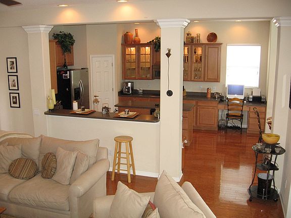 Family open to kitchen