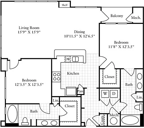 Floor plan 2 Bedrooms C