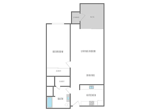 Floor plan 1 Bedroom 1 Bath