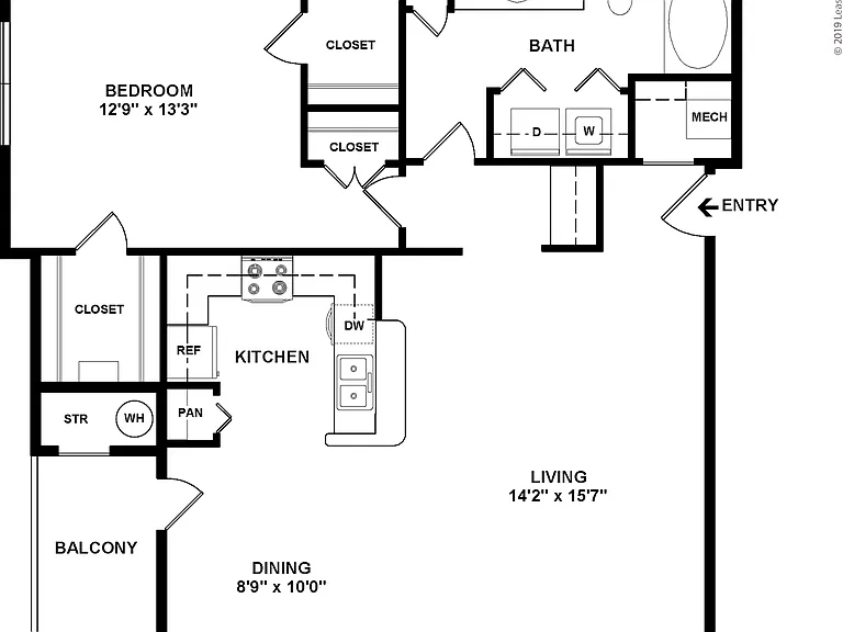 1X1LG: Beds - 1: Baths - 1: SqFt Range - 965 to 965