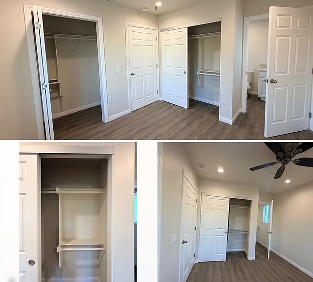 BEDROOM 1 with two closets