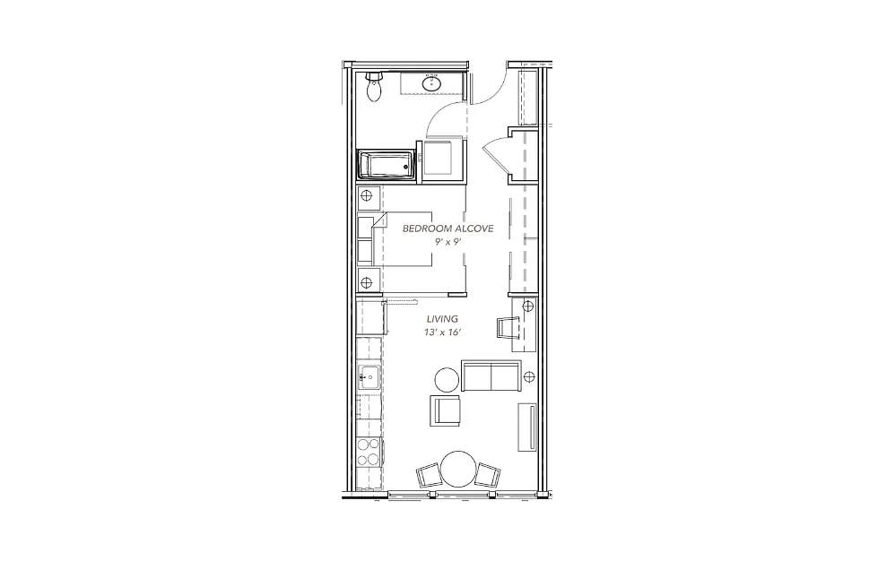 Floor plan GLV - Open 1x1 - A18