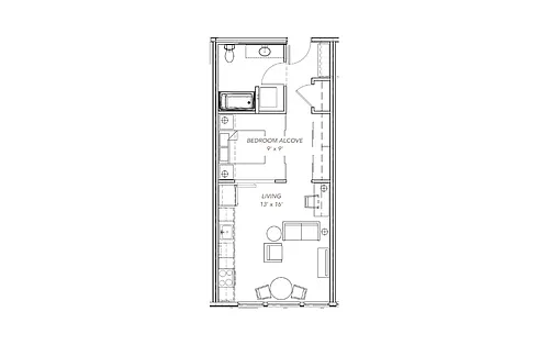 Floor plan GLV - Open 1x1 - A18