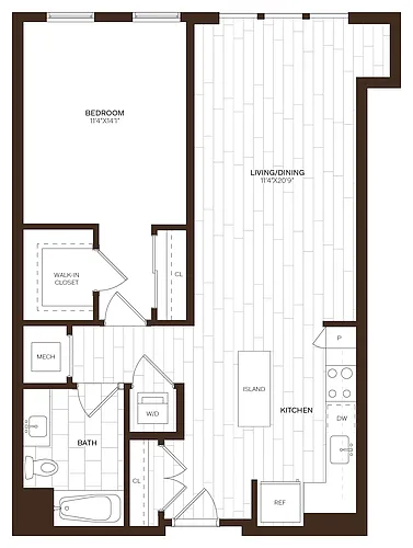 Floor plan 1 Bed/1 Bath-A5.2