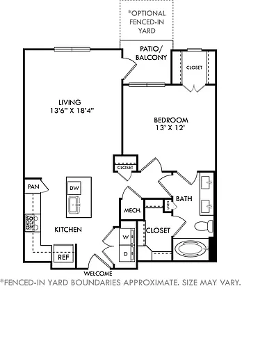 Floor plan Wright with Fenced In Yard