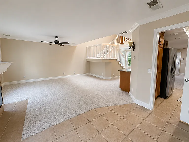 Kitchen sliding door leading to dining room