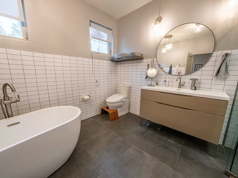 Primary bath with tub and shower