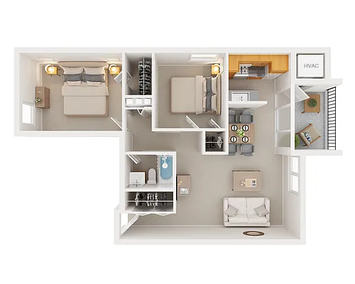 Floor plan Two Bedroom