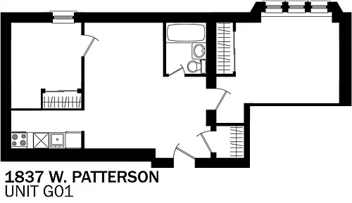 Floor plan 2bd/1b G01