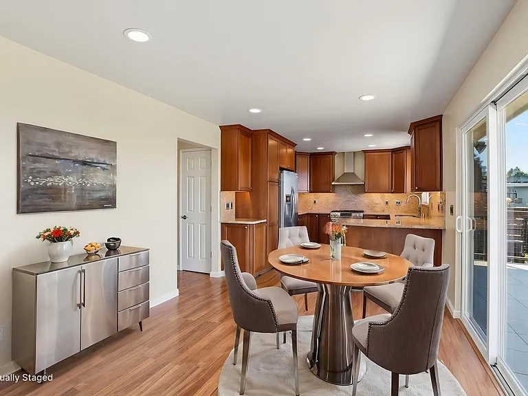 Kitchen dining area. Image digitally altered.