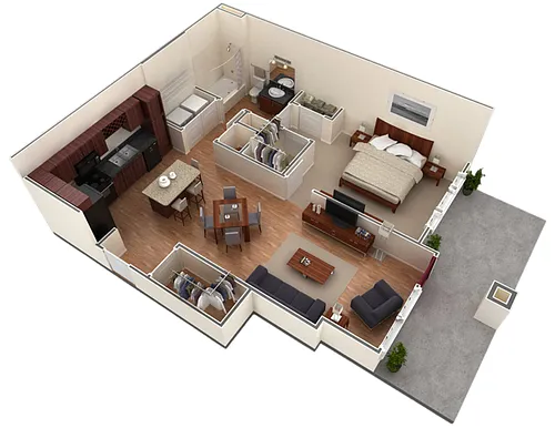 Floor plan A3 Madden plus garage - 1 Bedroom, 1 Bathroom