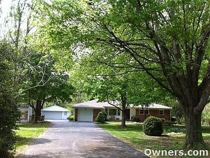 front of house, long drive, mature trees