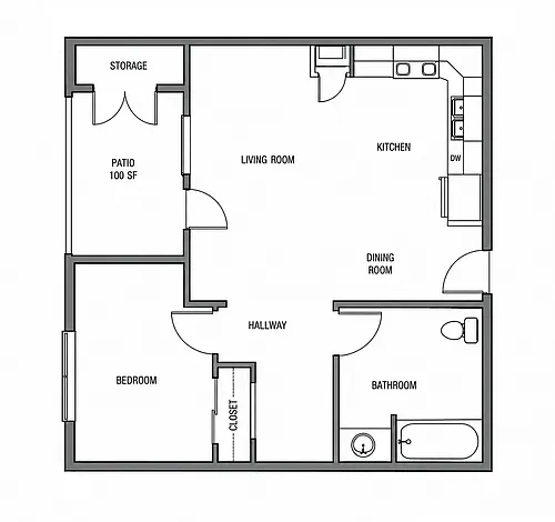 Floor plan One Bedroom