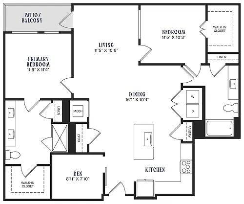 Floor plan B6 + Den