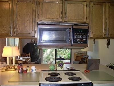 Enjoy more counter space with a built in microwave...