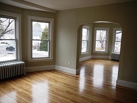 all hardwood floors and south facing views
