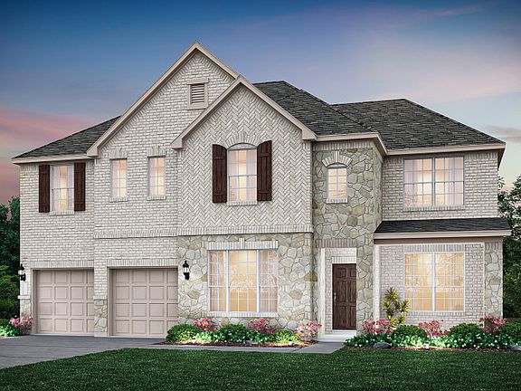 The Oak Grove, a two-story home with 2-car garage, shown as Home Exterior C