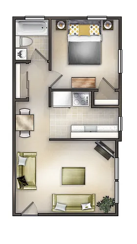 Floor plan 1 Bedroom
