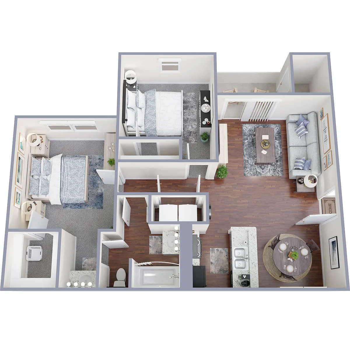 Floor plan 2 Bedroom 1 Bath