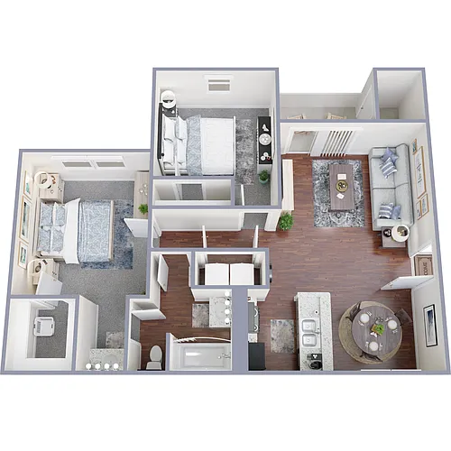 Floor plan 2 Bedroom 1 Bath