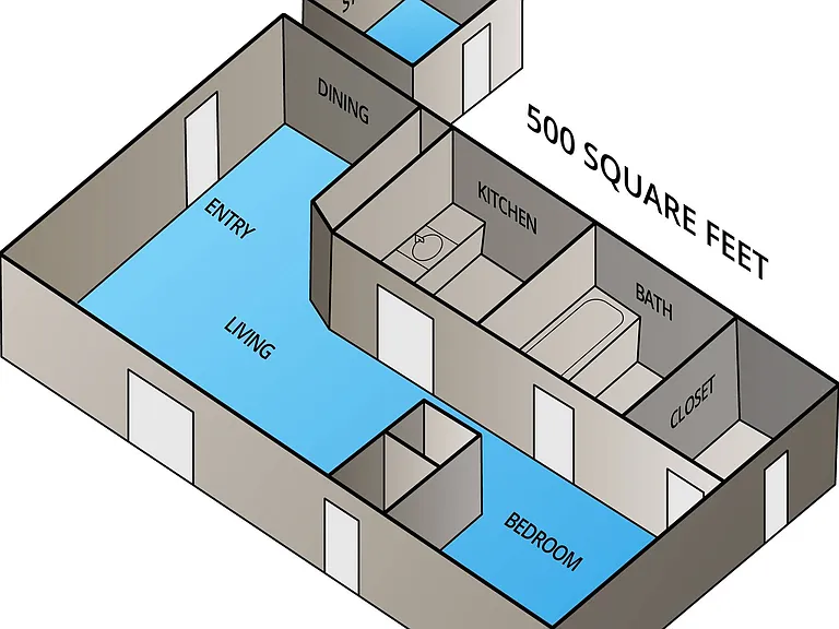 500 square feet 500 square feet