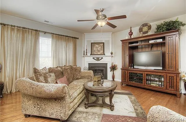 Living room with fireplace