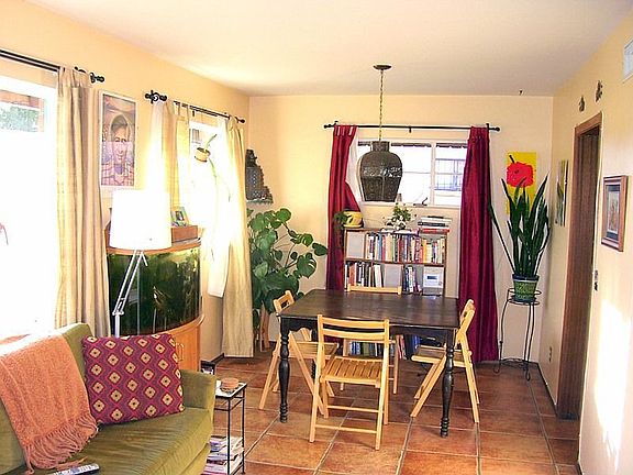 Living and dining room face east for great morning light.