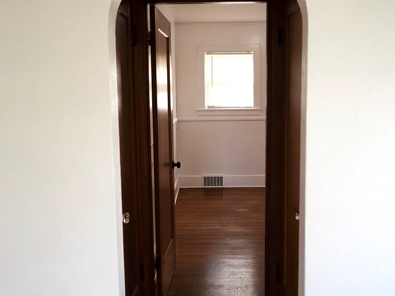 Looking into bedroom from living room