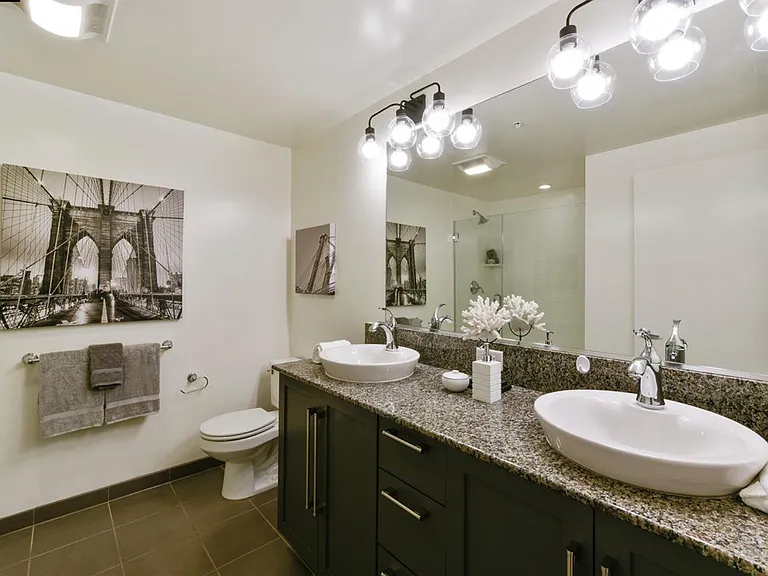 Primary Bathroom with Dual Sinks (Upstairs)