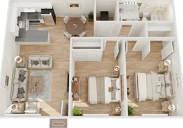 Eight hundred seventy-one square feet, renovated end to end. The second bedroom is a real bedroom _ big enough to be an office or a guest room without pretending. Quartz counters, undermount sink, new stainless steel appliances with dishwasher and disposa