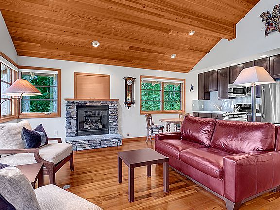 Gas fireplace.