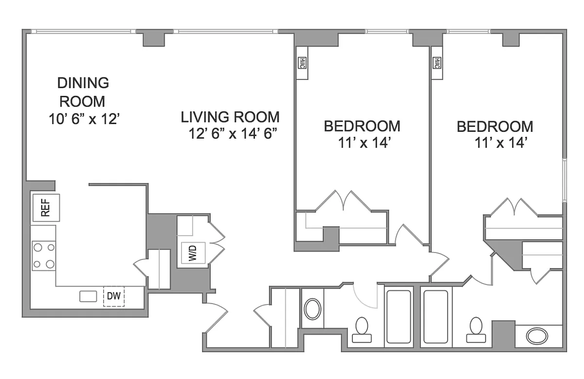 Floor plan 2x2 Modernized