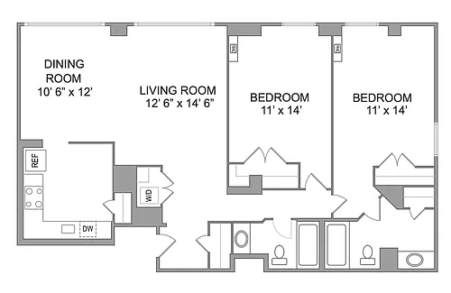 Floor plan 2x2 Modernized