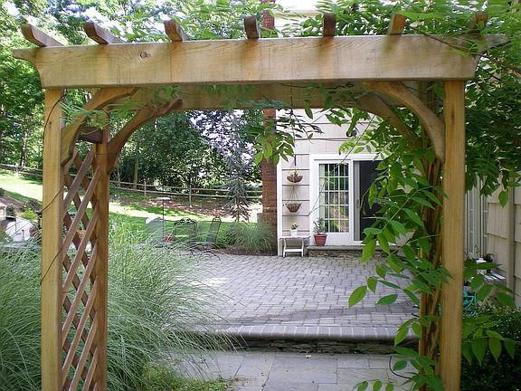Wisteria path to patio