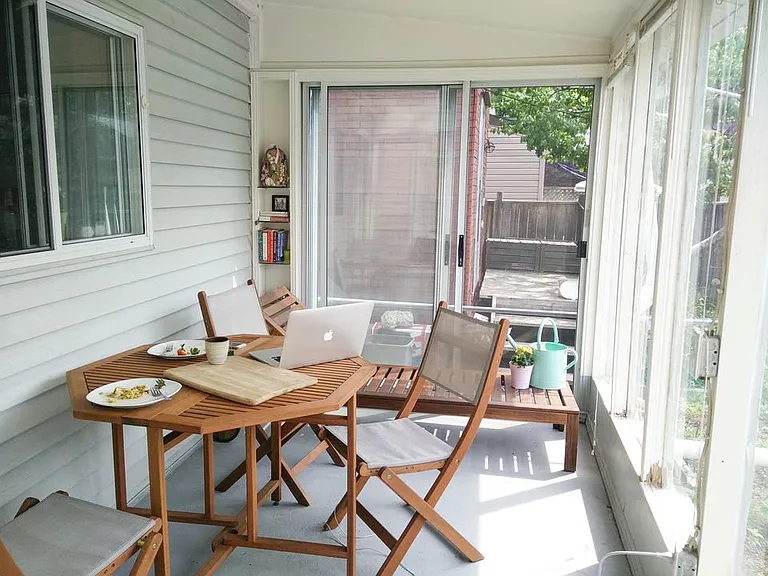 South-facing sunroom.