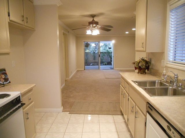 view from kitchen to living room/patio
