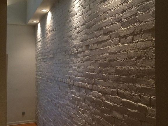 brick wall from foyer