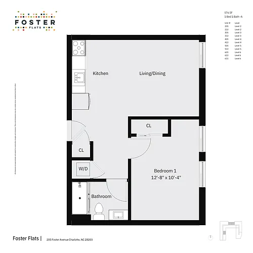 Floor plan 1 Bed 1 Bath - A