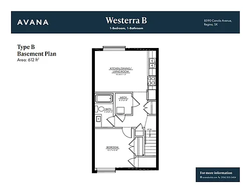Floor plan 1 bed 1 bath