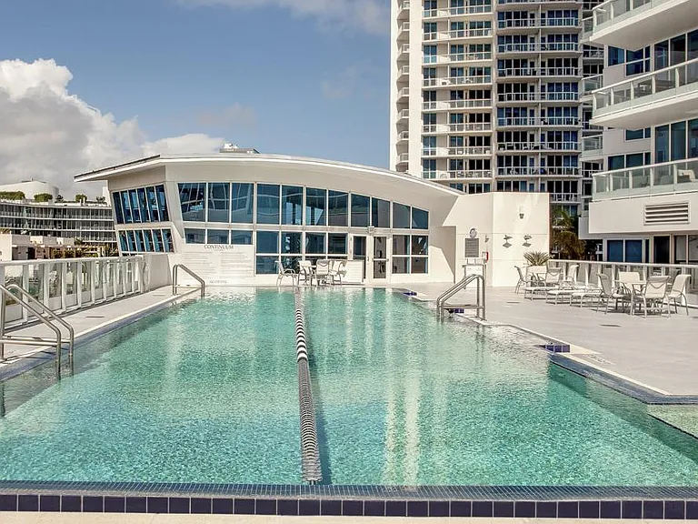 gym olympic pool with sundeck and pilates studio