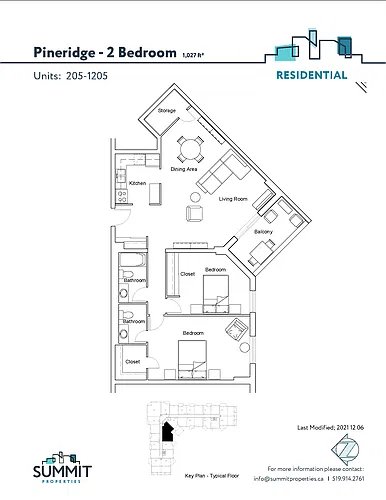 Floor plan 2 bedroom - 744 Proudfoot 2 Bed 1.5 Bath 5